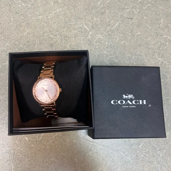Coach Women's Pink Dial Rose Gold Watch - Picture 1 of 4